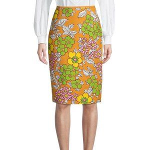 BNWT $428 Women Tory Burch Printed Twill Pencil Skirt size 6